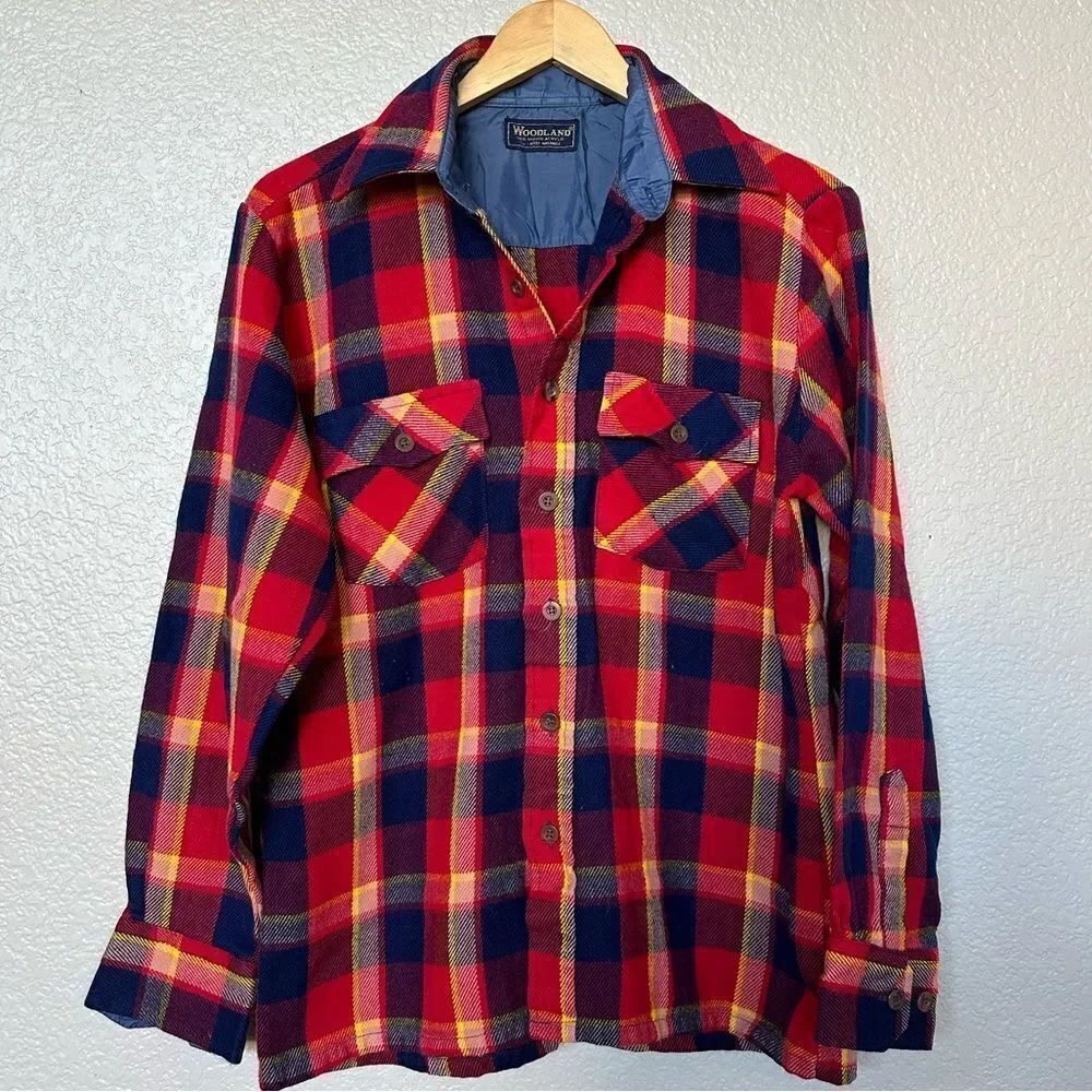 Vintage Woodland Red Button Down Shirt